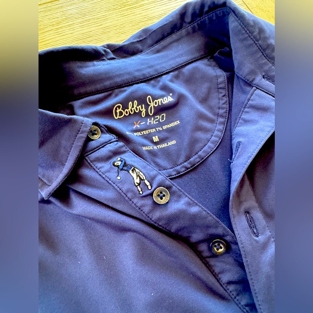 Bobby Jones - Men’s Navy Blue Short-sleeve Golf Shirt Size M